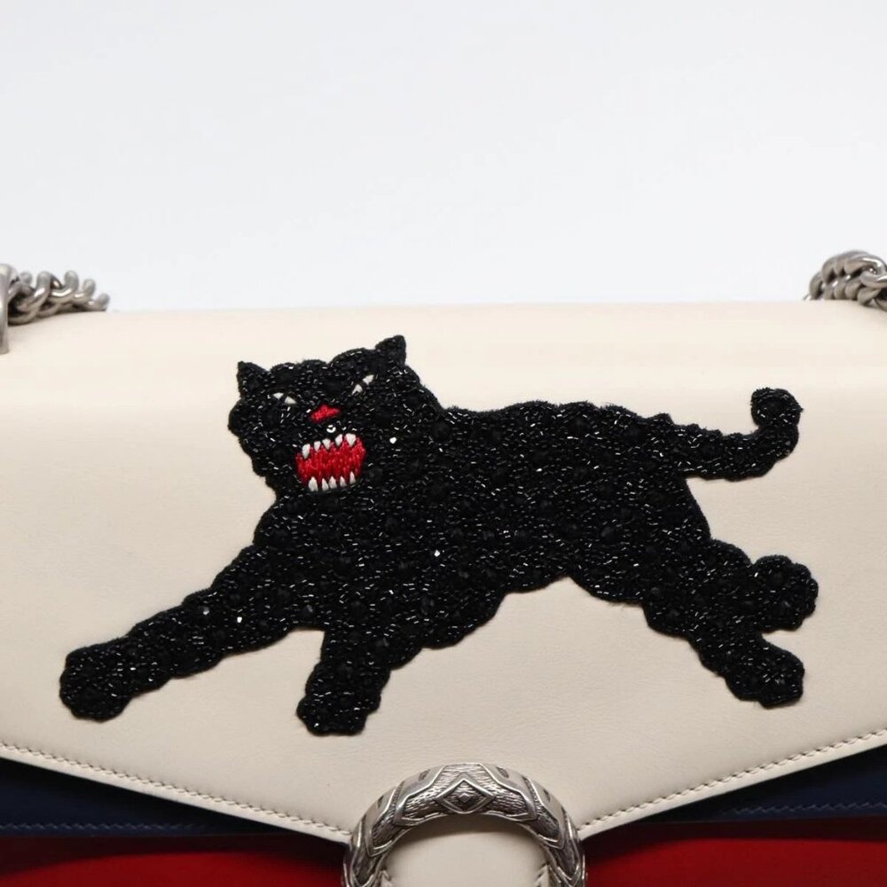 GUCCI Chain Dionysus Panther Shoulder Bag Leather Multicolor 403348 Auth bs1... - Picture 12 of 16